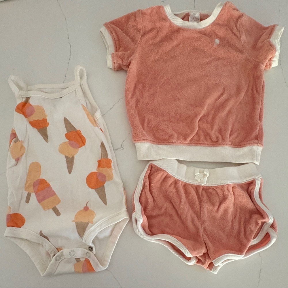Pink and White Baby Outfit Set